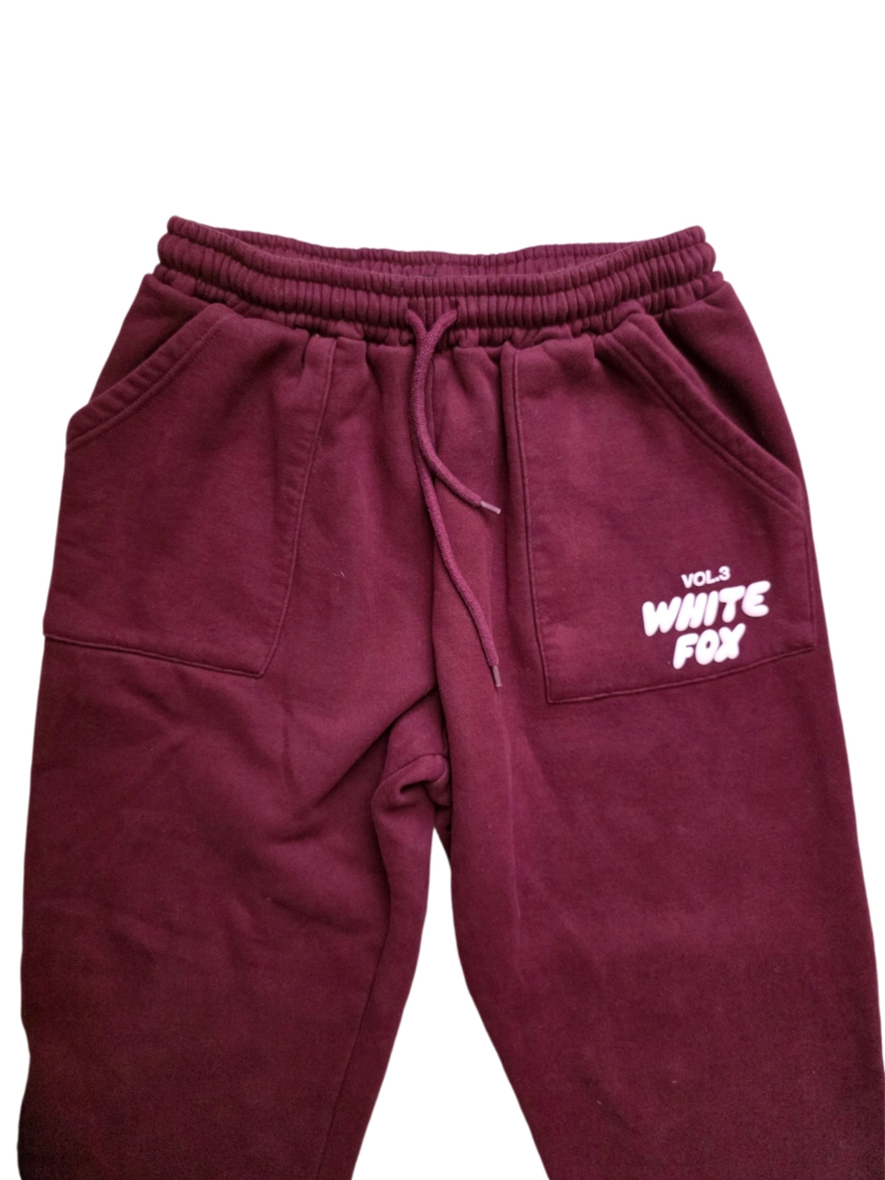 White Fox Boutique Burgundy Sweatpants Size Medium - Picture 4 of 12